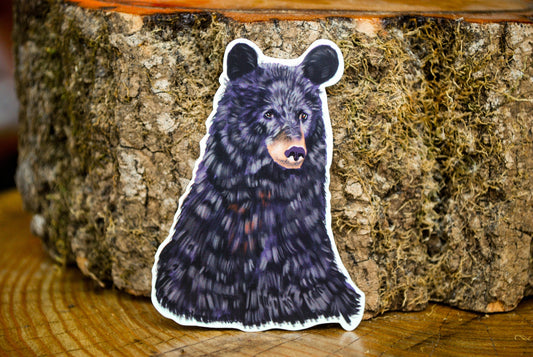 Hand-Drawn Bear Sticker: Waterproof Laptop Decal