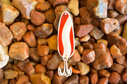 Vintage Red Swirl Lure Sticker: Waterproof Decal
