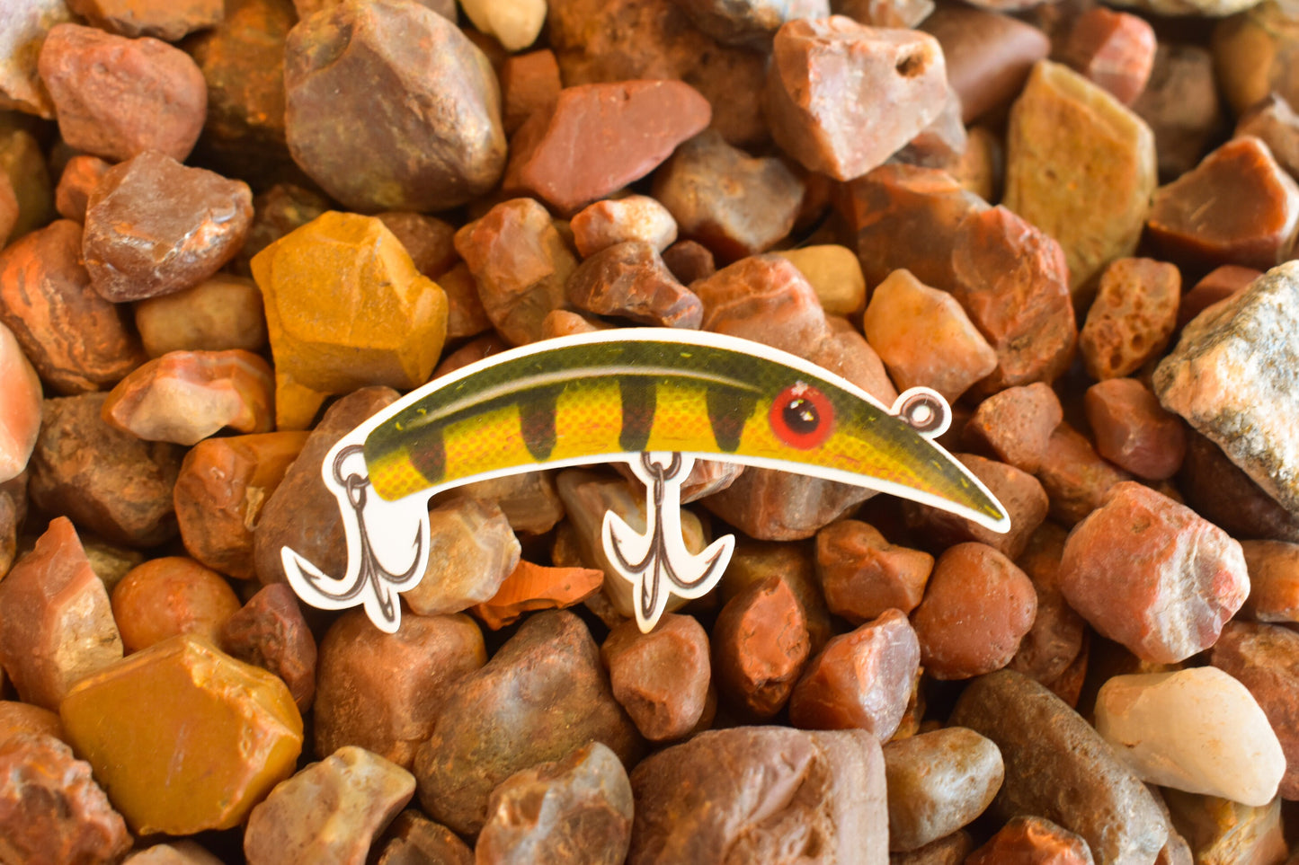 Vintage Perch Lure Sticker: Waterproof Fishing Decal