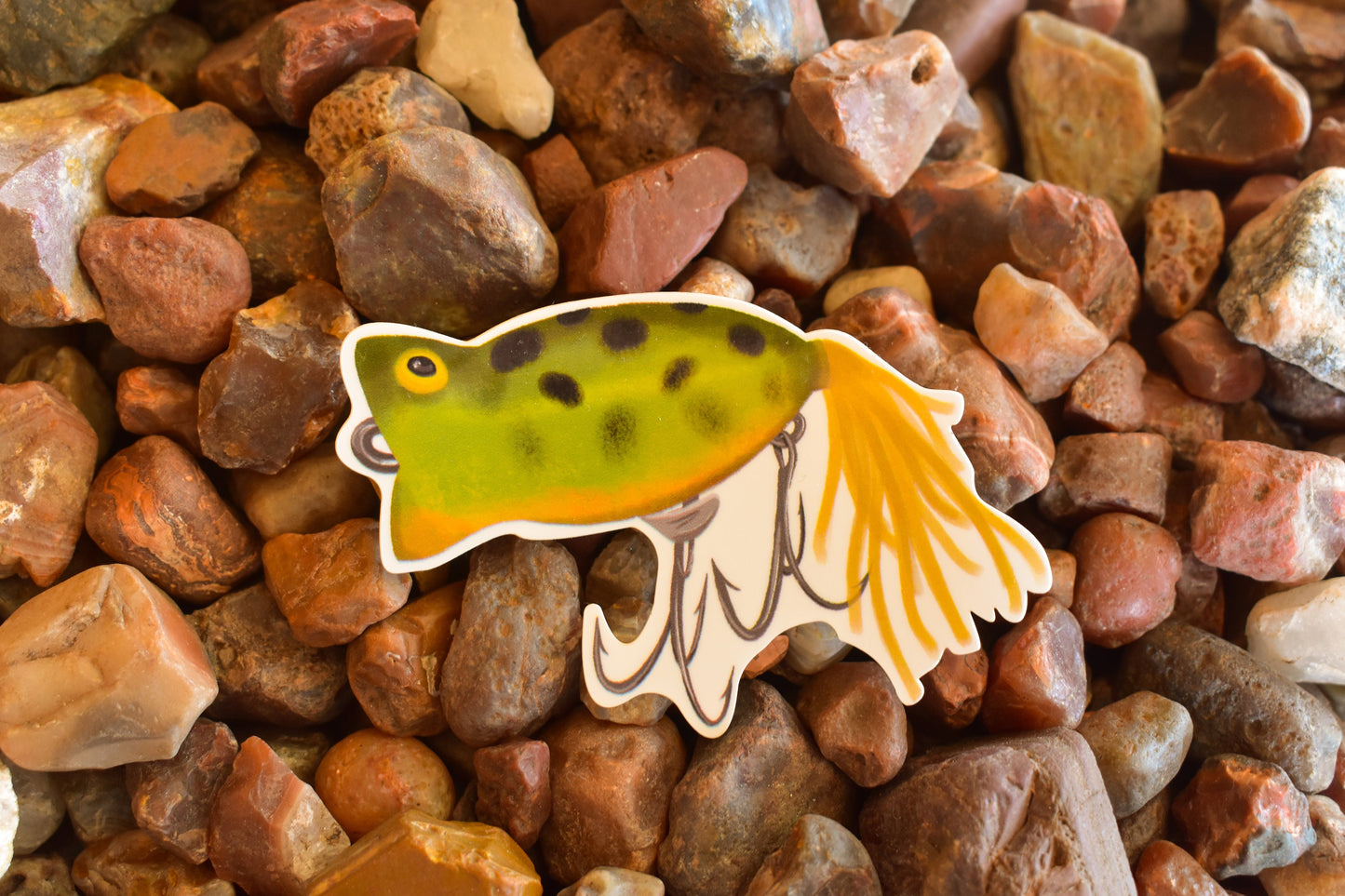 Vintage Frog Lure Sticker: Waterproof Fishing Decal