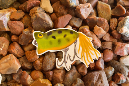 Vintage Frog Lure Sticker: Waterproof Fishing Decal