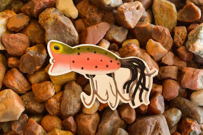 Vintage Trout Lure Sticker: Waterproof Fishing Decal