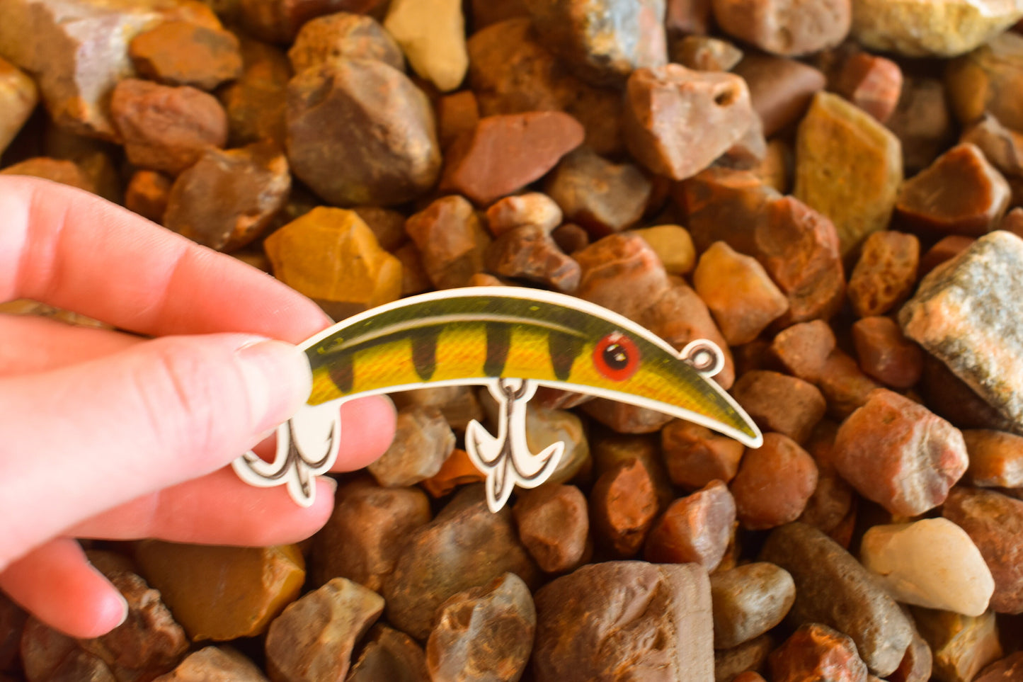 Vintage Perch Lure Sticker: Waterproof Fishing Decal
