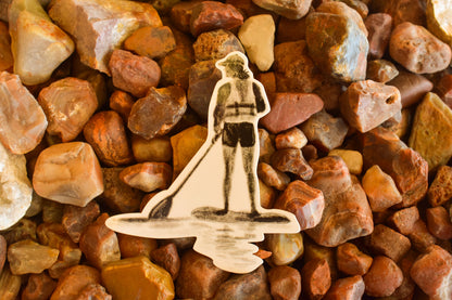 Girl Paddle Boarding Waterproof Sticker: Lake Life Decal