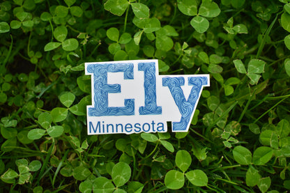 Ely Minnesota Sticker: Waterproof Waves Decal (3.1" x 1.9")