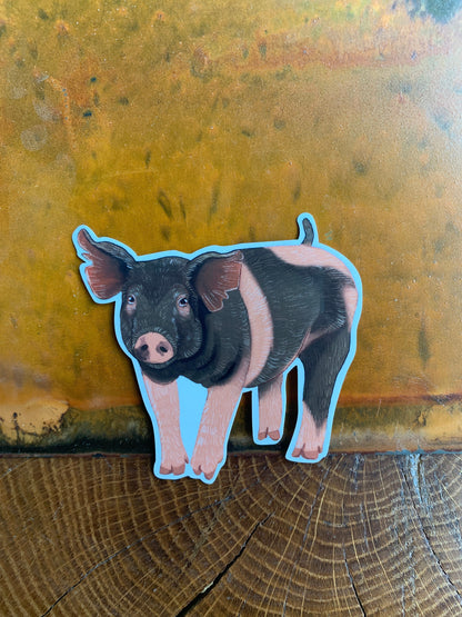 Pig Sticker: Waterproof Farm Animal Decal (3" x 2.8")