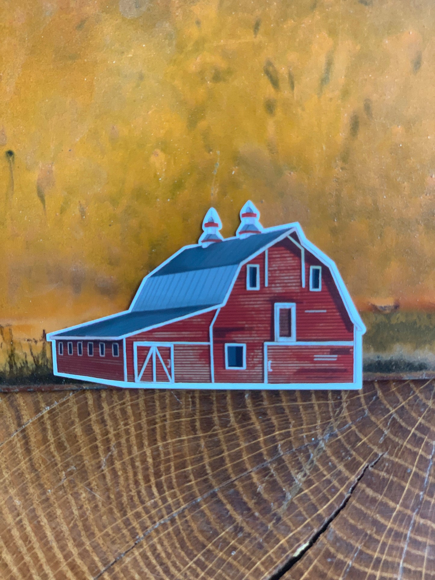 Red Barn Sticker: Waterproof Laptop Decal (3" x 1.7")