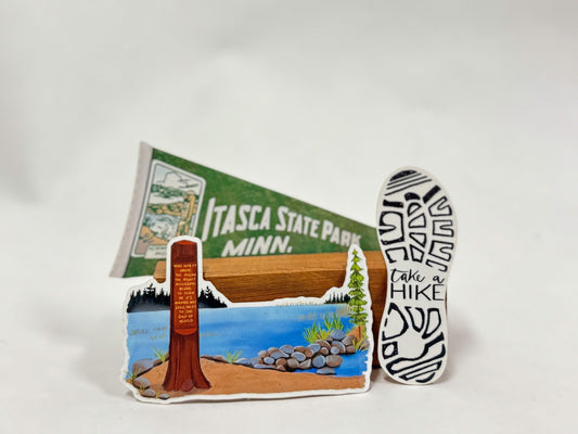Itasca State Park Sticker Pack: Waterproof MN Outdoor Decals