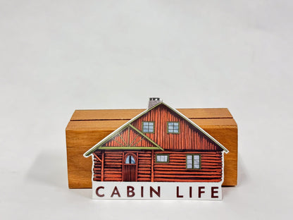 Cabin Life Sticker: Waterproof Log Cabin Decal