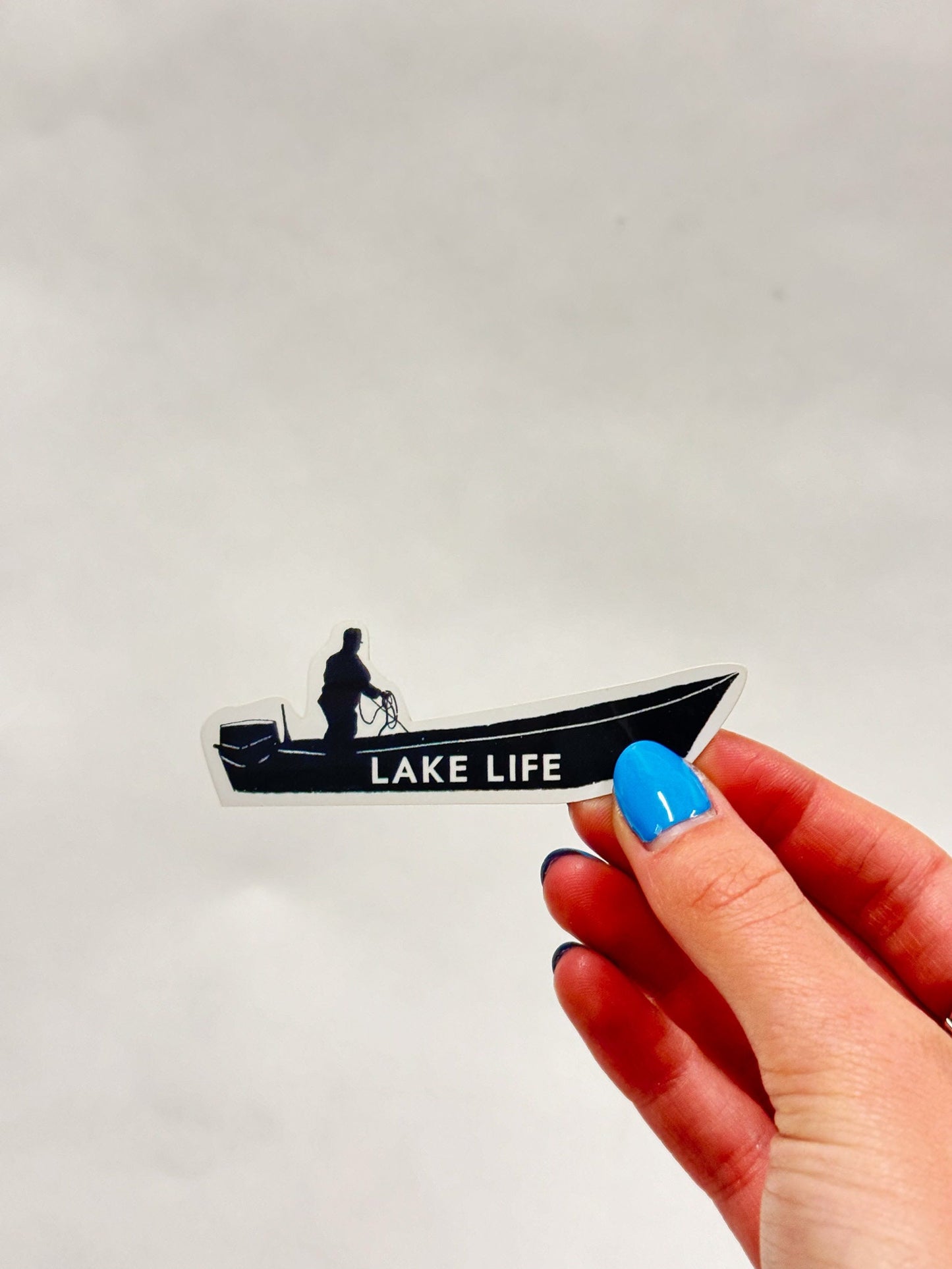 Lake Life Boat Sticker: Waterproof Fishing Decal (3")