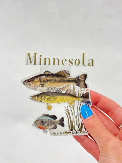 Minnesota Fish Sticker: Waterproof Fishing Decal - Lake Life