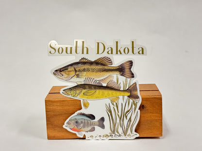 South Dakota Fish Sticker: Waterproof Fishing Decal