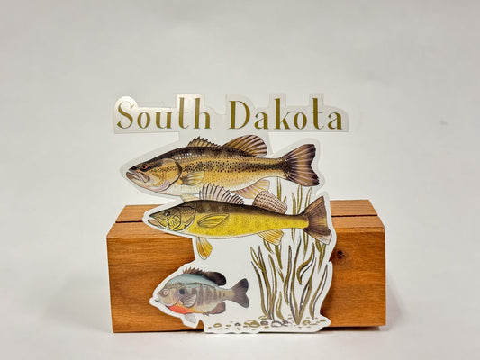 South Dakota Fish Sticker: Waterproof Fishing Decal