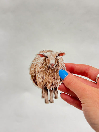 Sheep Sticker: Waterproof Farm Animal Decal (3" x 2.2")