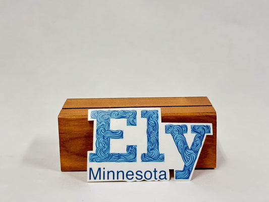 Ely Minnesota Sticker: Waterproof Waves Decal (3.1" x 1.9")