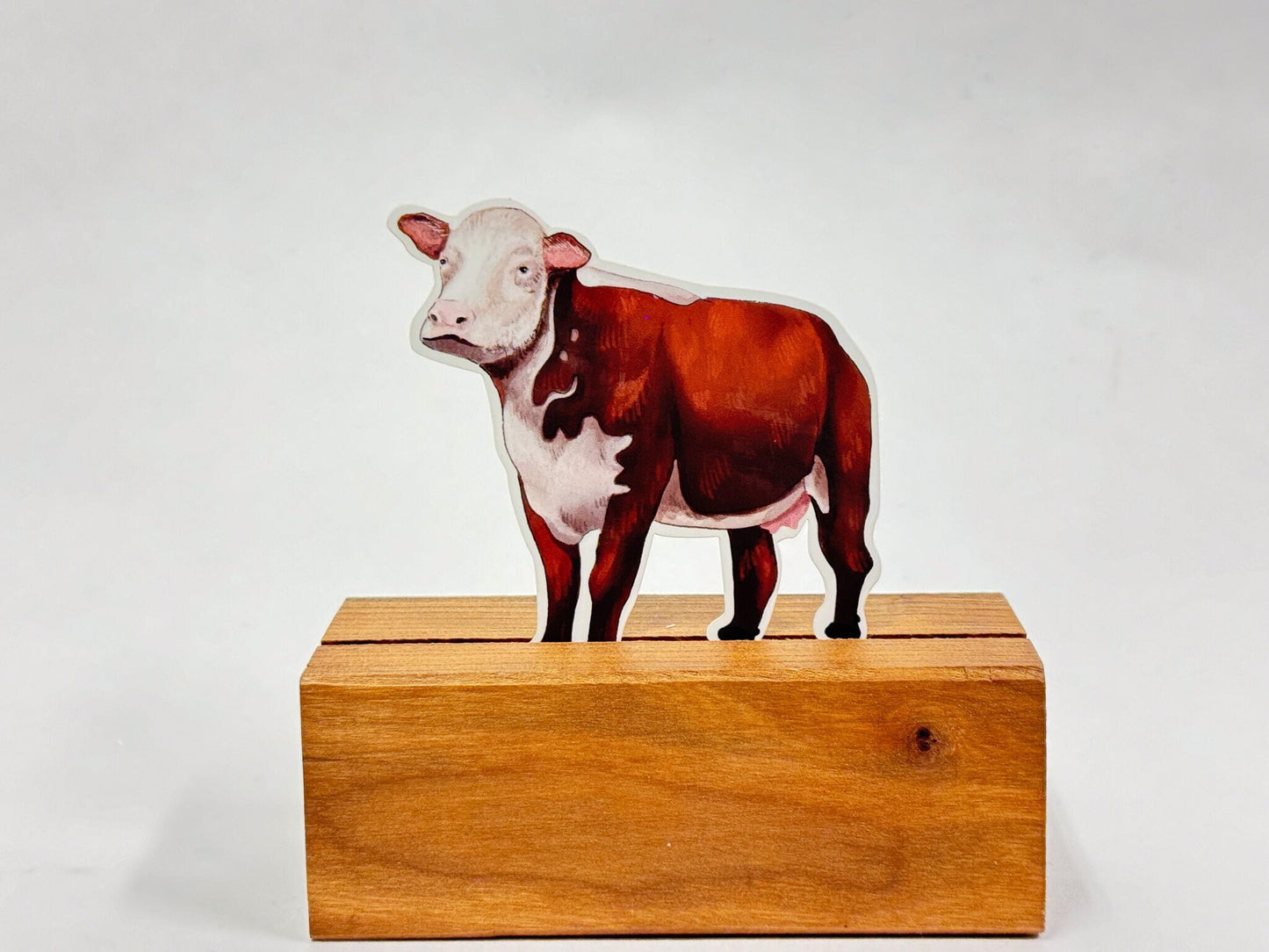 Brown Cow Waterproof Sticker: Hand-Drawn Farm Animal Decal