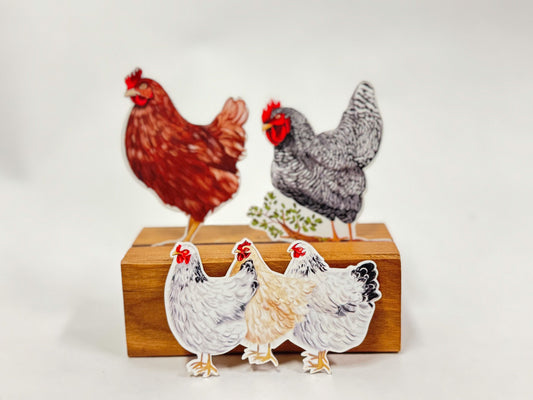 Chicken Sticker Pack: Waterproof Farm Animal Decals