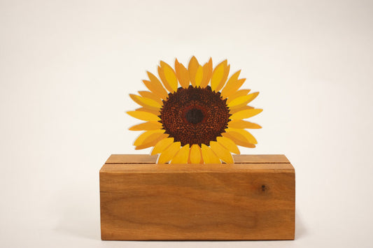 Waterproof Sunflower Sticker: Hand-Drawn Decal (3x3")