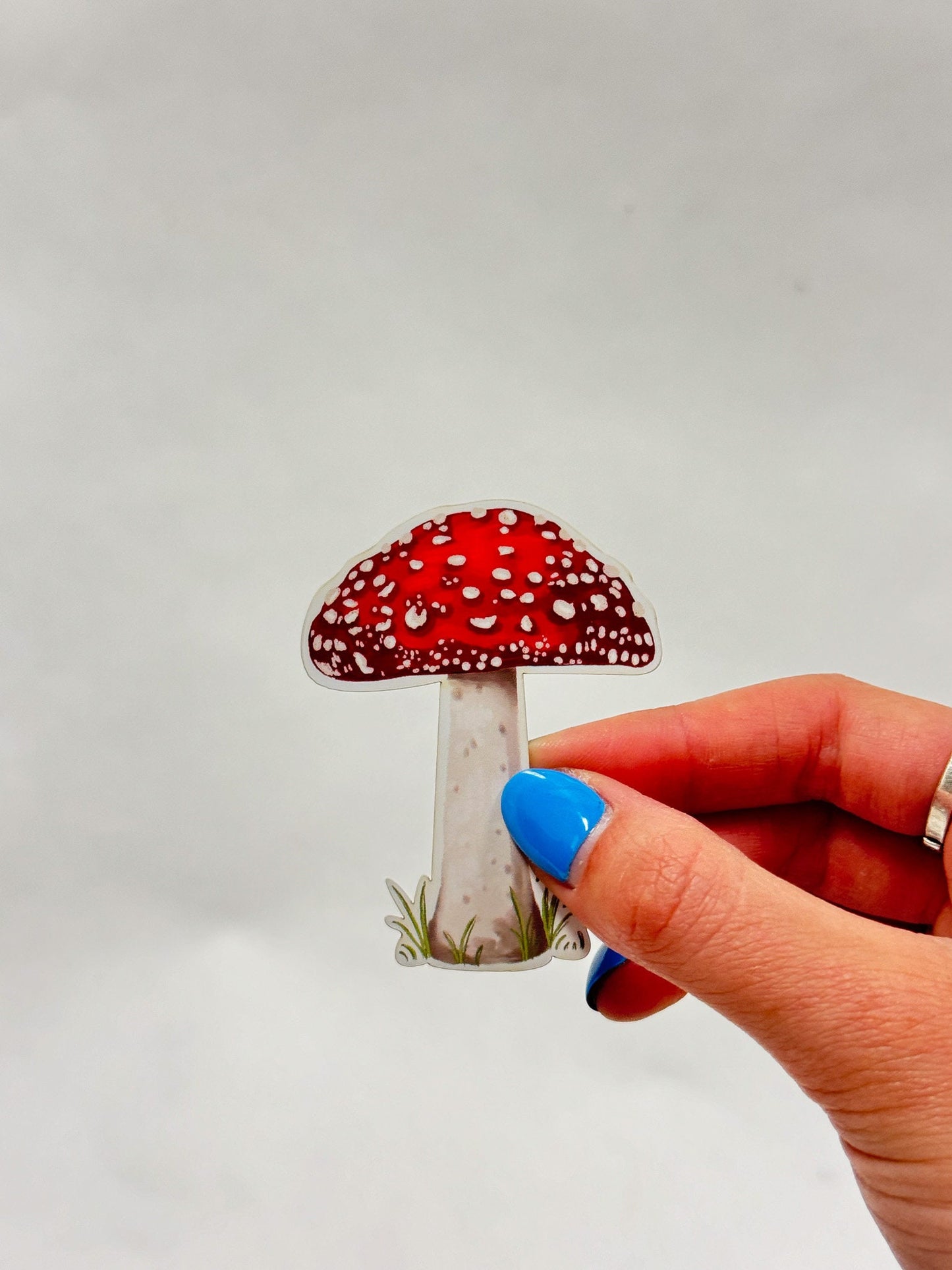 Red Mushroom Sticker: Waterproof Vinyl Decal (3")