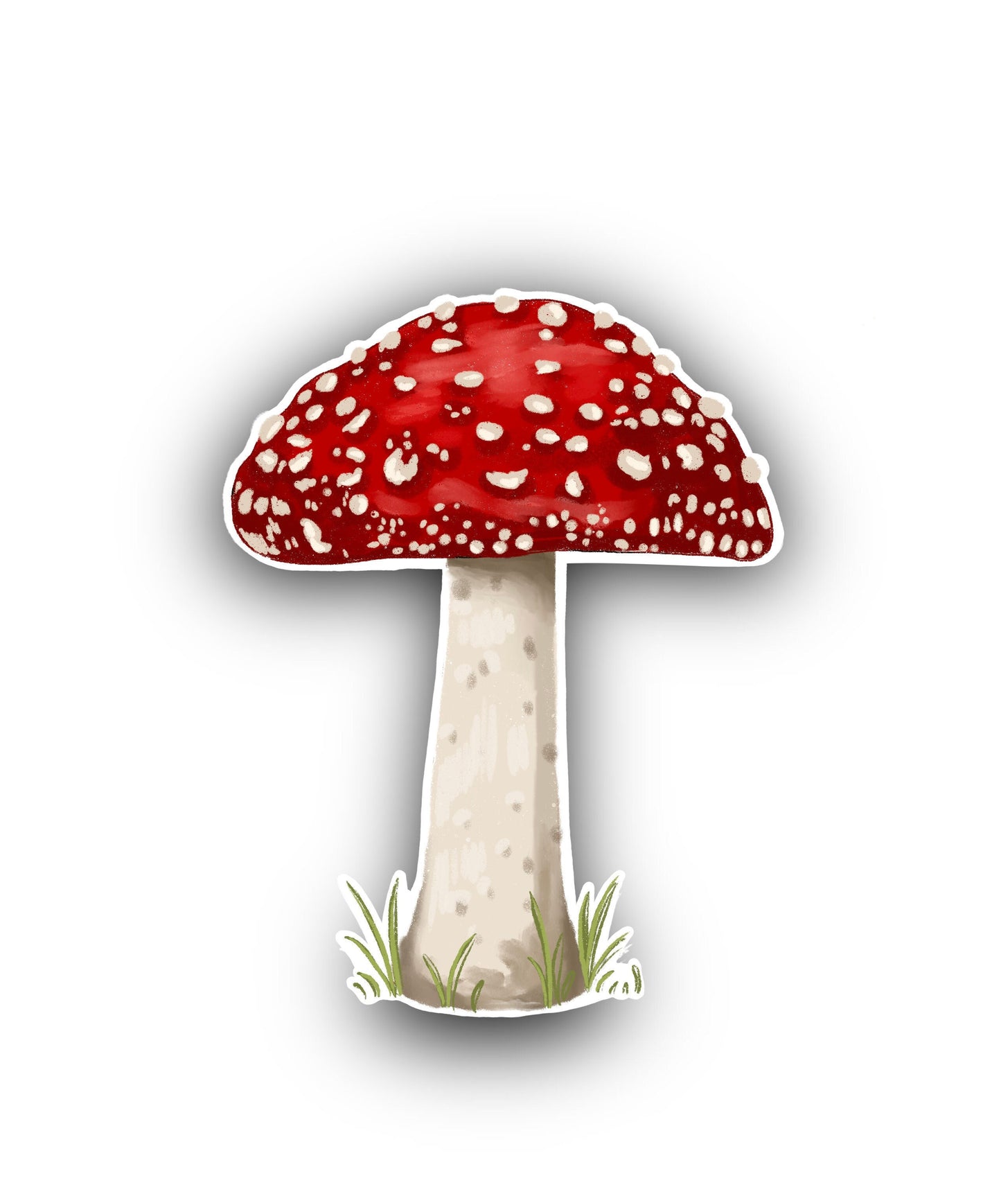 Red Mushroom Sticker: Waterproof Vinyl Decal (3")