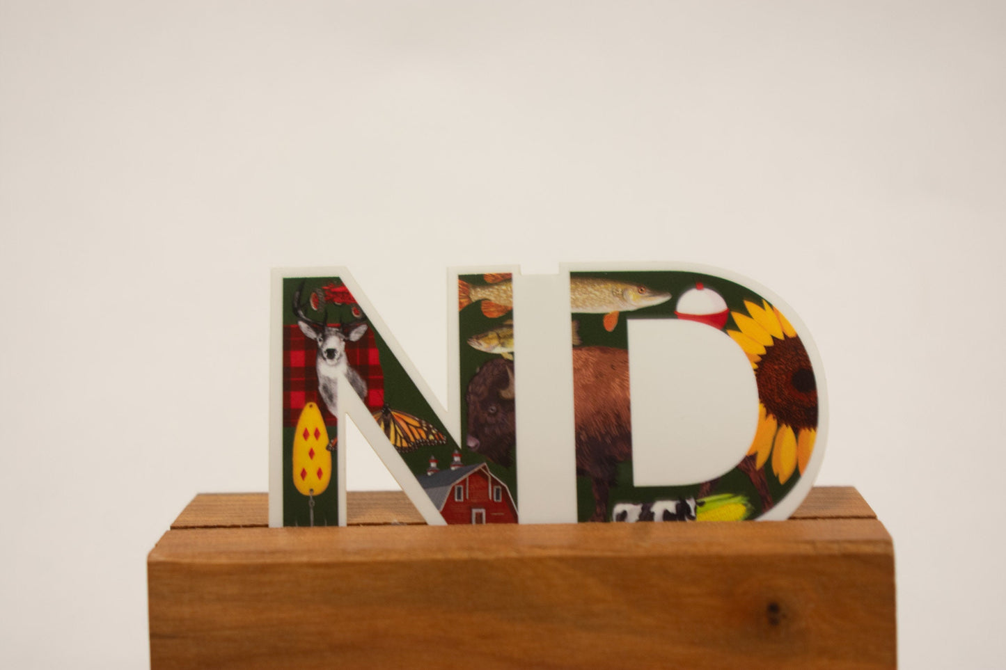 North Dakota Collage Sticker: ND Travel Decal, Waterproof