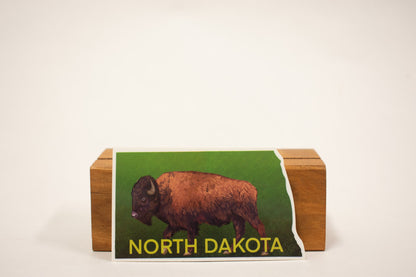 North Dakota Bison Sticker: Waterproof State Pride Decal