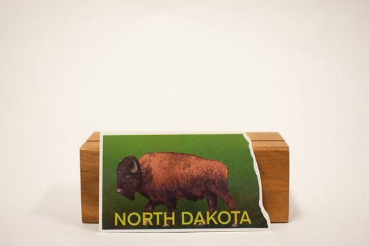 North Dakota Bison Sticker: Waterproof State Pride Decal