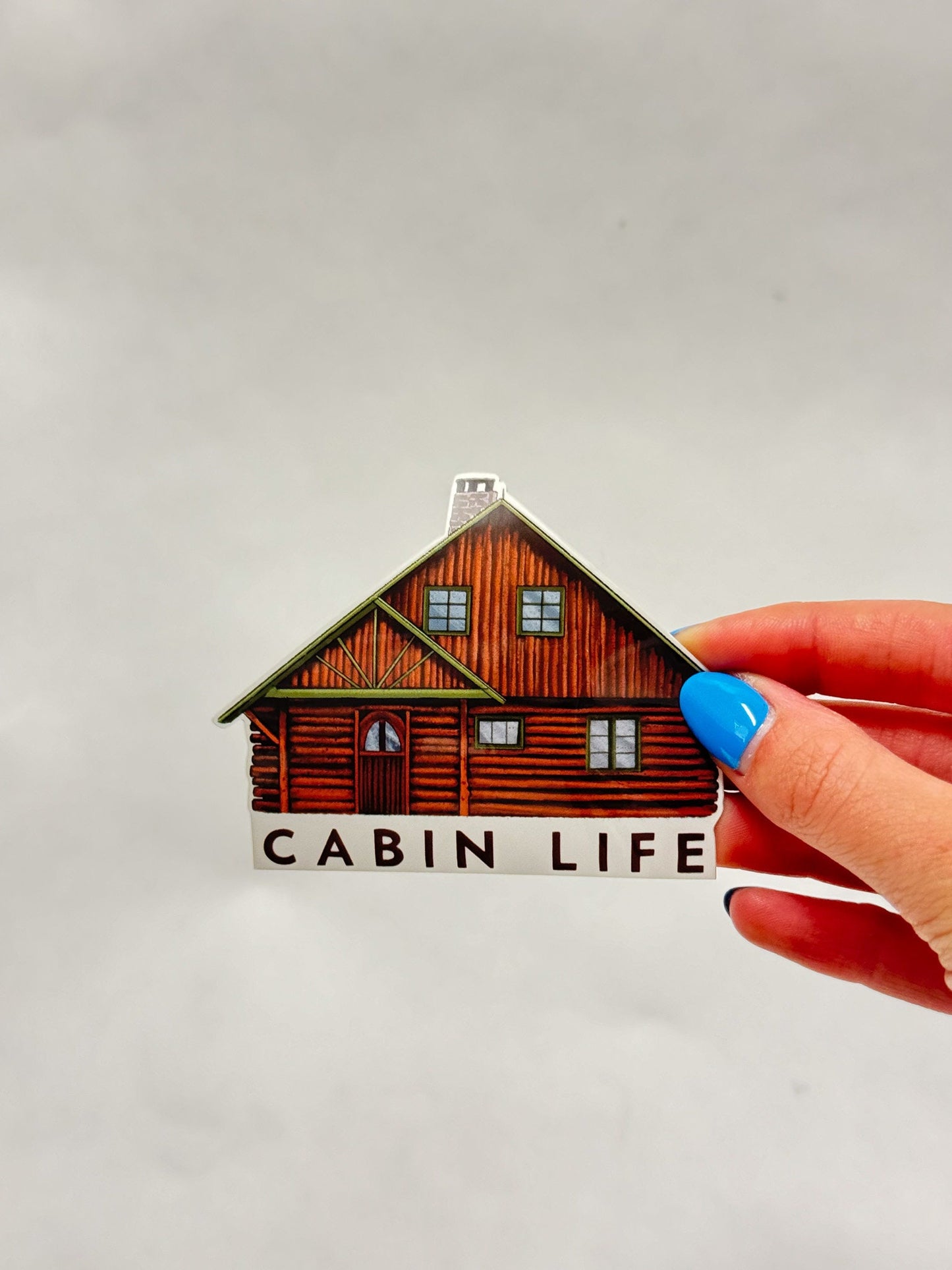 Cabin Life Sticker: Waterproof Log Cabin Decal