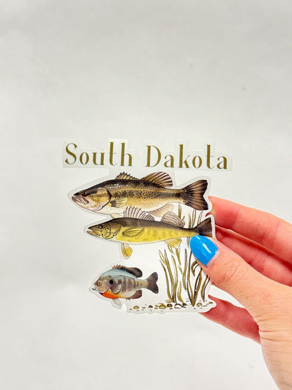 South Dakota Fish Sticker: Waterproof Fishing Decal