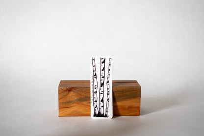 Birch Trees Waterproof Sticker: Hand-Drawn Decal (3" x 1.3")