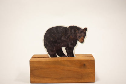 Waterproof Black Bear Sticker: Hand-Drawn Wildlife Decal