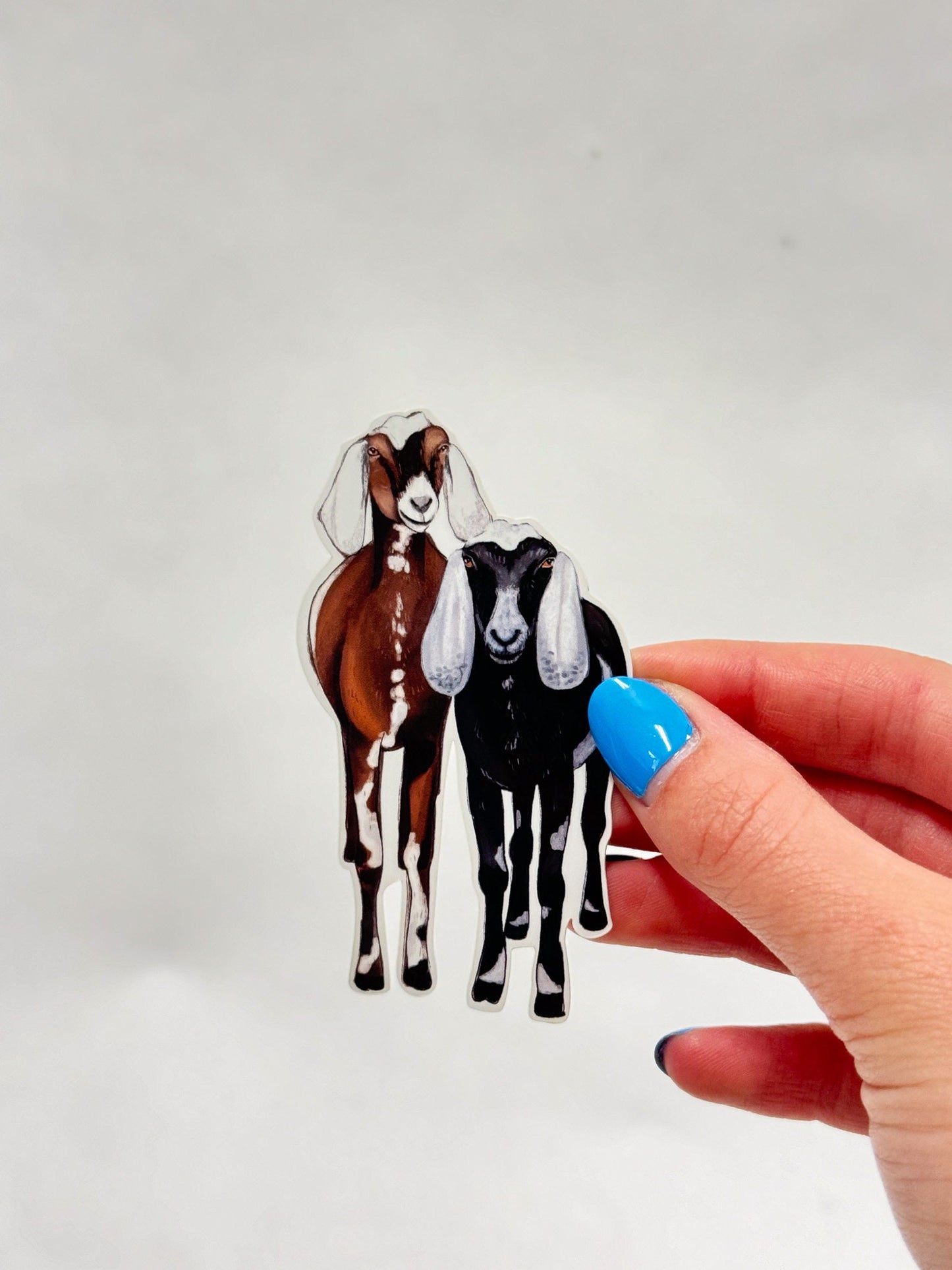 Two Goats Sticker: Waterproof Farm Animal Decal