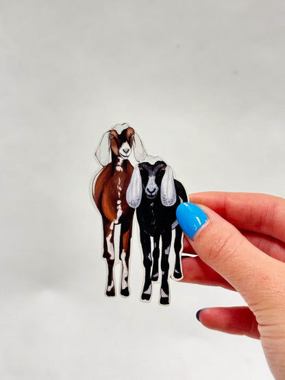 Two Goats Sticker: Waterproof Farm Animal Decal