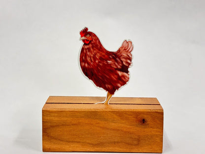 Brown Hen Sticker: Waterproof Farm Animal Decal