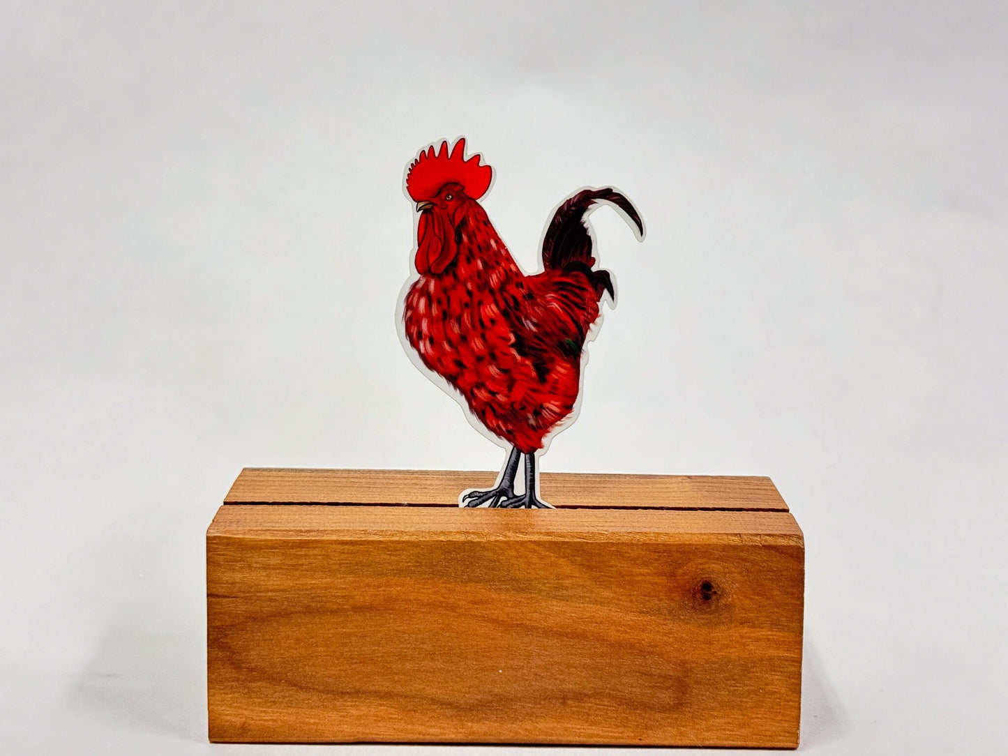 Red Rooster Sticker: Waterproof Farm Animal Decal