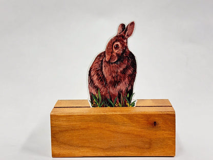 Brown Rabbit Sticker: Waterproof Wildlife Decal (3x2")