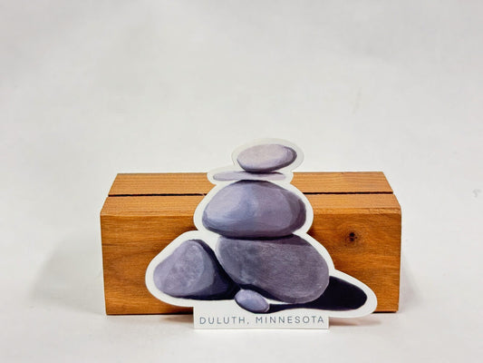 Duluth Stacked Rocks Sticker: Waterproof Travel Decal