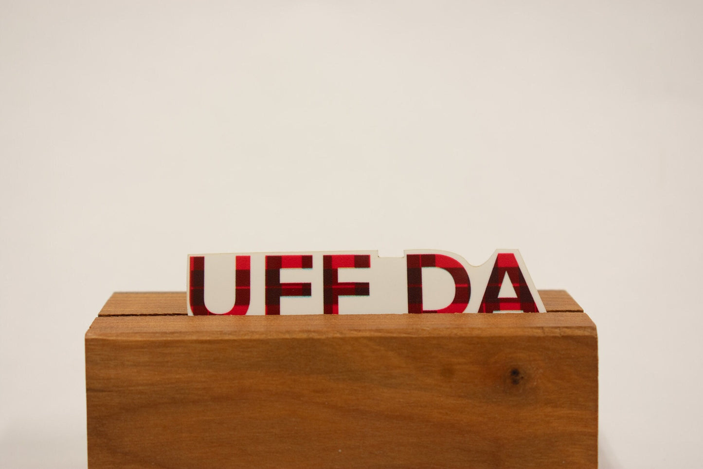Uff Da Sticker: Buffalo Plaid Minnesota Decal