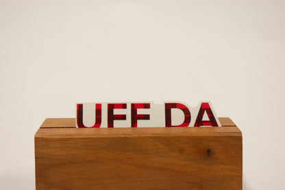 Uff Da Sticker: Buffalo Plaid Minnesota Decal