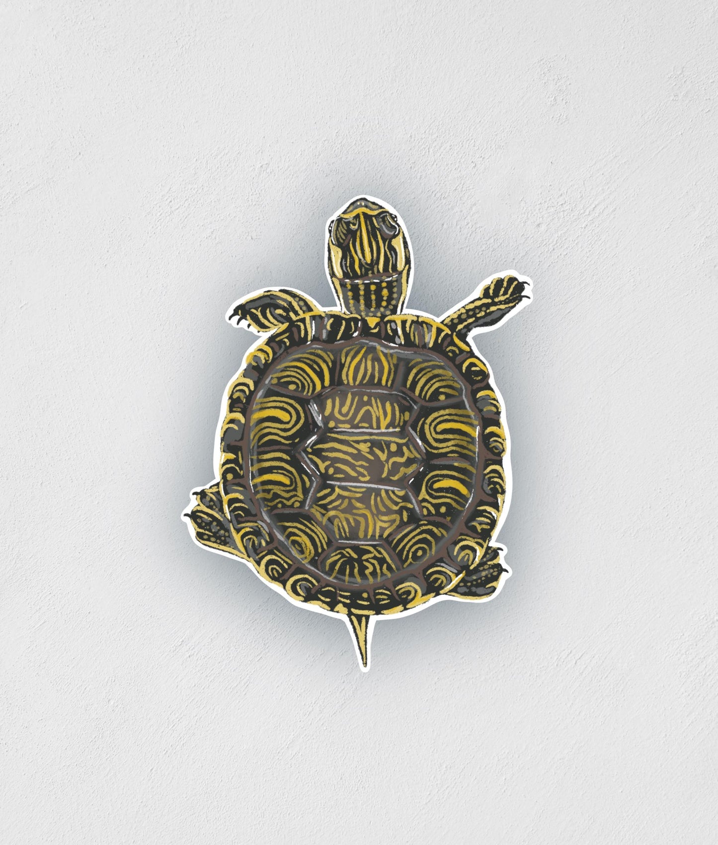 Painted Turtle Sticker: Waterproof Decal for Laptop, Car, Water Bottle