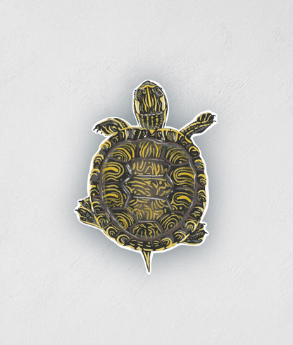 Painted Turtle Sticker: Waterproof Decal for Laptop, Car, Water Bottle