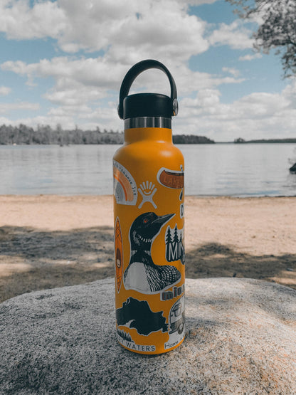 Camping Sticker Pack: Waterproof Campfire & Coffee Decals