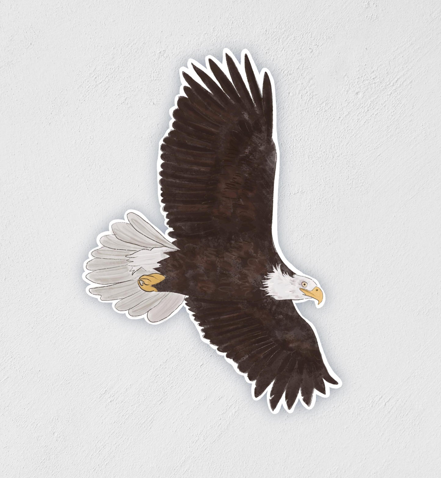 Bald Eagle Sticker: Hand-Drawn Waterproof Decal (3" x 2")