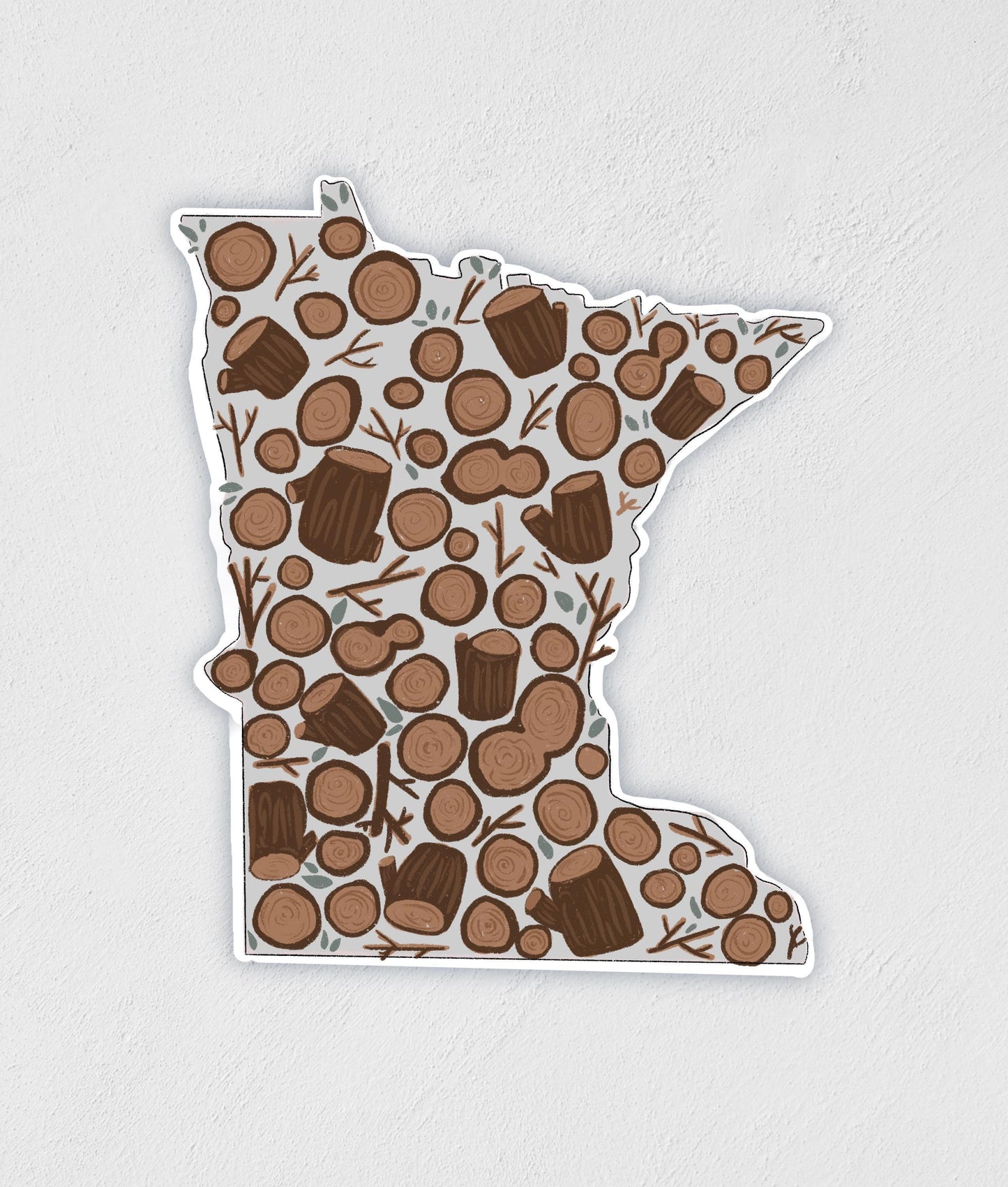 Minnesota Wood Sticker: Hand-Drawn MN State Decal