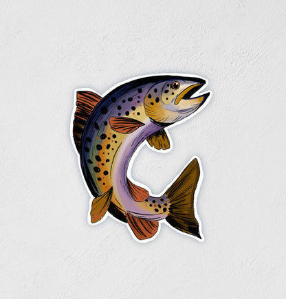 Trout Sticker: Waterproof Fishing Decal