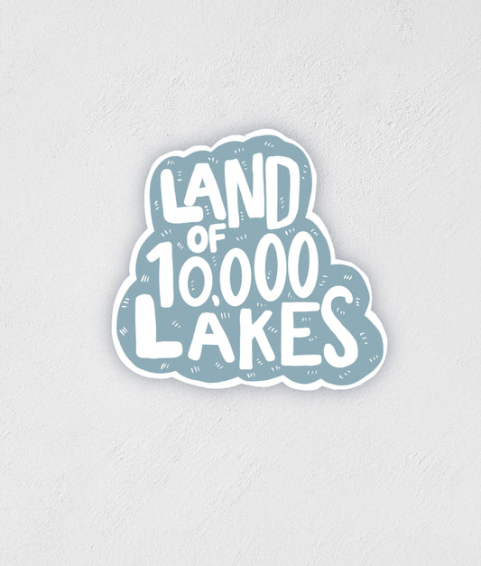 Minnesota Sticker: Land of 10,000 Lakes, Waterproof Decal