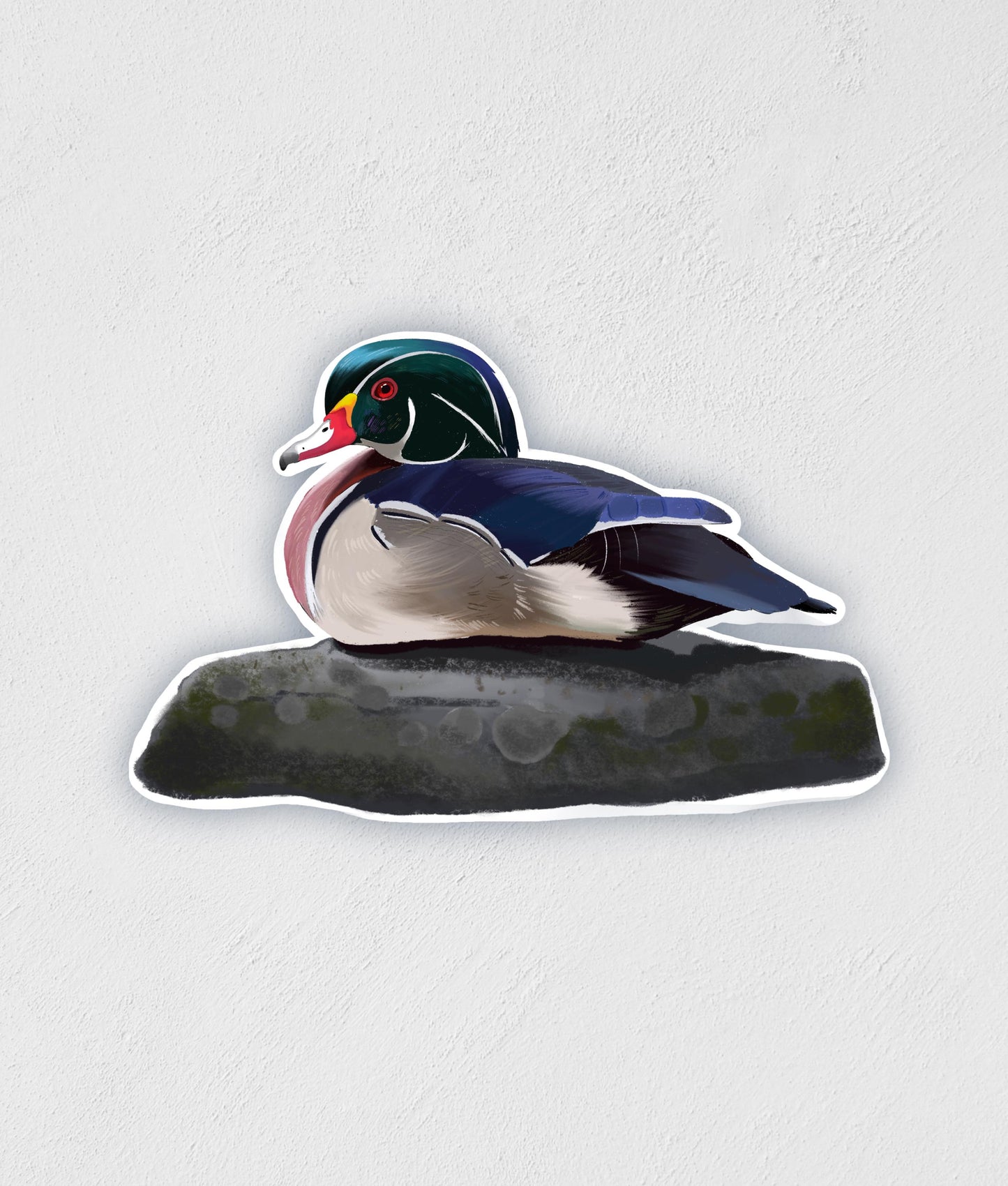 Wood Duck Sticker: Waterproof Decal, Hand-Drawn Art