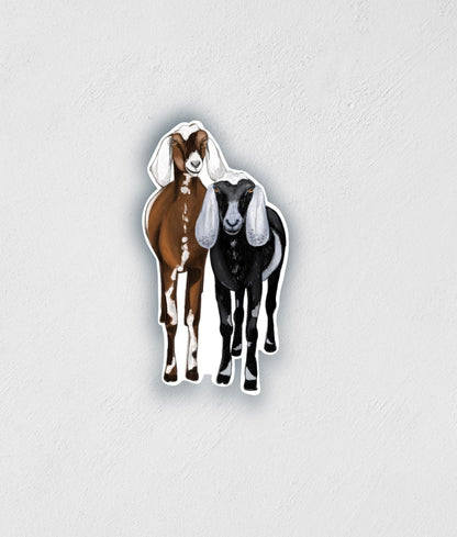 Two Goats Sticker: Waterproof Farm Animal Decal