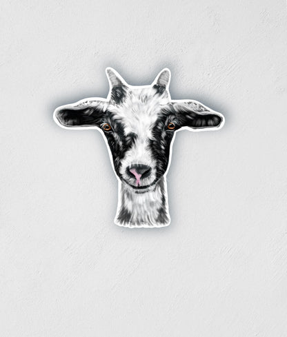 Goat Head Sticker: Waterproof Farm Animal Decal (3" x 3")
