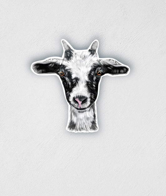 Goat Head Sticker: Waterproof Farm Animal Decal (3" x 3")